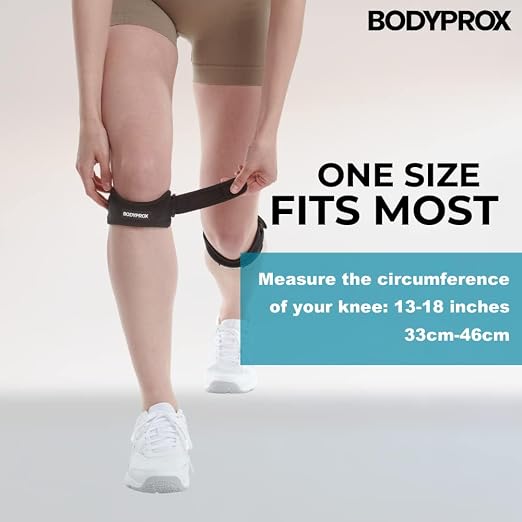 Bodyprox Patella Tendon Knee Strap 2 Pack, Knee Pain Relief Support Brace | Hiking, Soccer, Basketball, Running, Jumpers Knee, Tennis, Tendonitis, Volleyball & Squats
