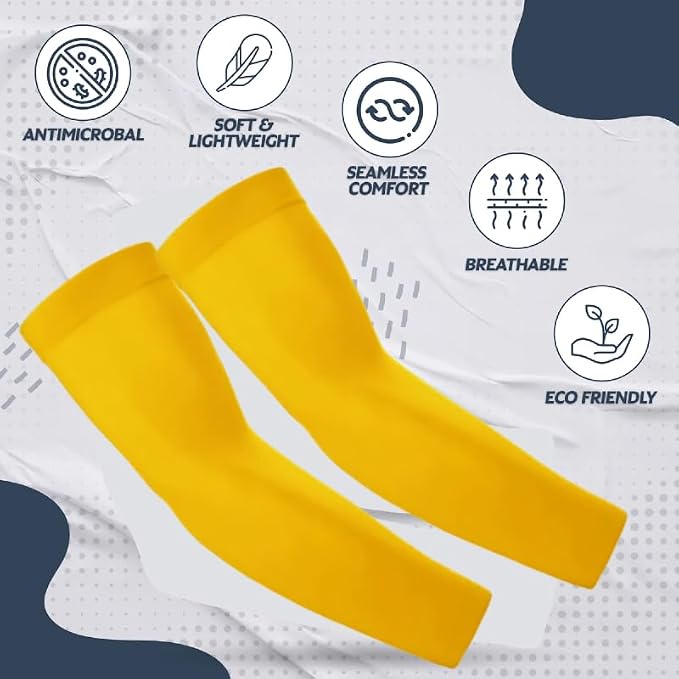 KUHNMARVIN 2 Pairs Arm Sleeves Compression UV Protection Cooling Sun Sleeves Tattoo Cover Up Basketball Arm Sleeves Football