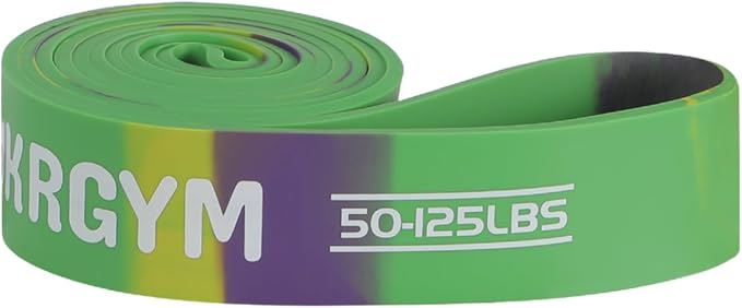 Resistance Band – Natural Rubber, Non-Allergenic & Durable,Portable for Home, Gym & Outdoor Workouts Fitness Exercise and Rehabilitation (Green,50-125 LBS)