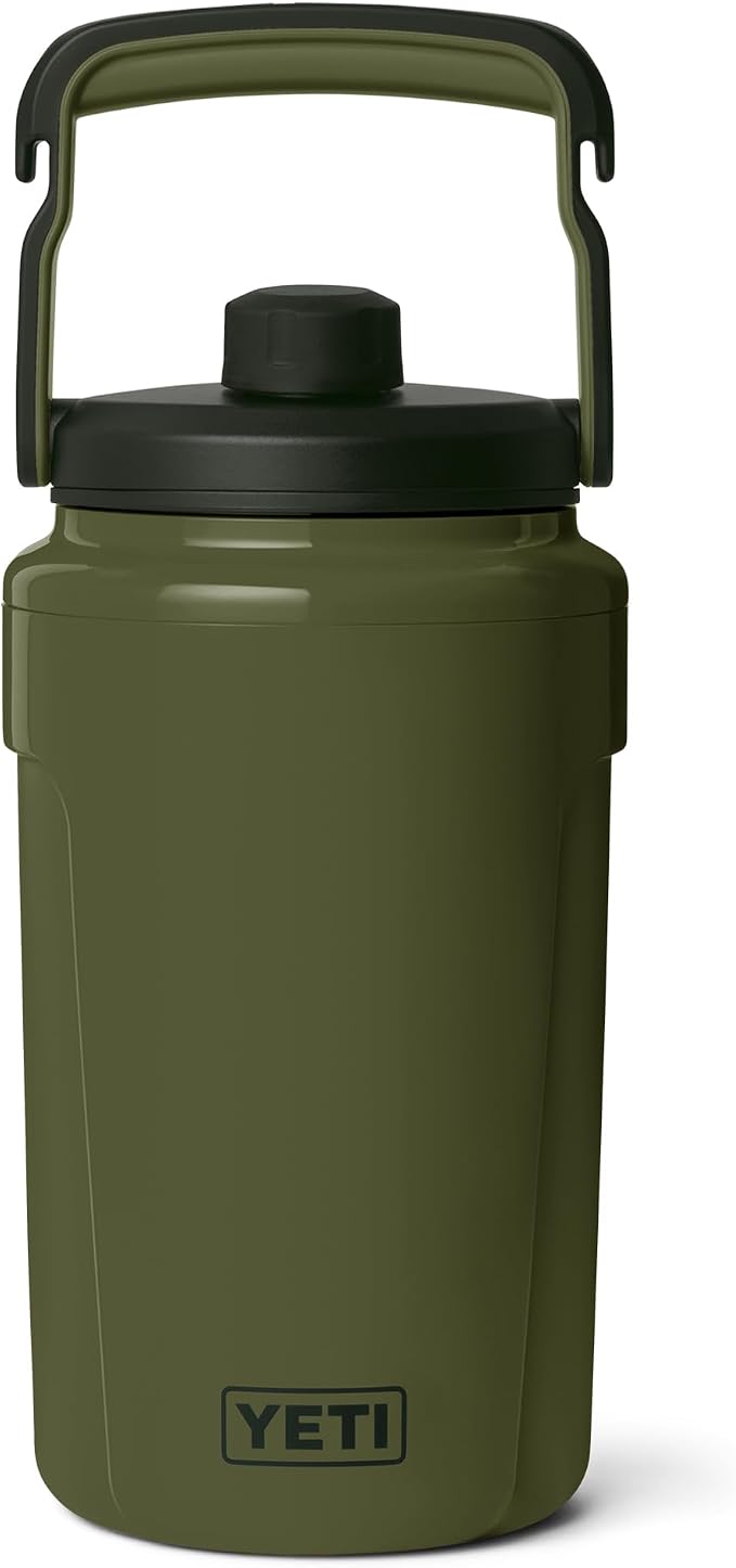 YETI Silo Half Gallon Insulated Chug Cap Water Jug – Leakproof, Lightweight Sports Bottle with Fence Hook Handle – Keeps Drinks Ice-Cold – Ideal for Gym, Sports & Tournaments, Olive