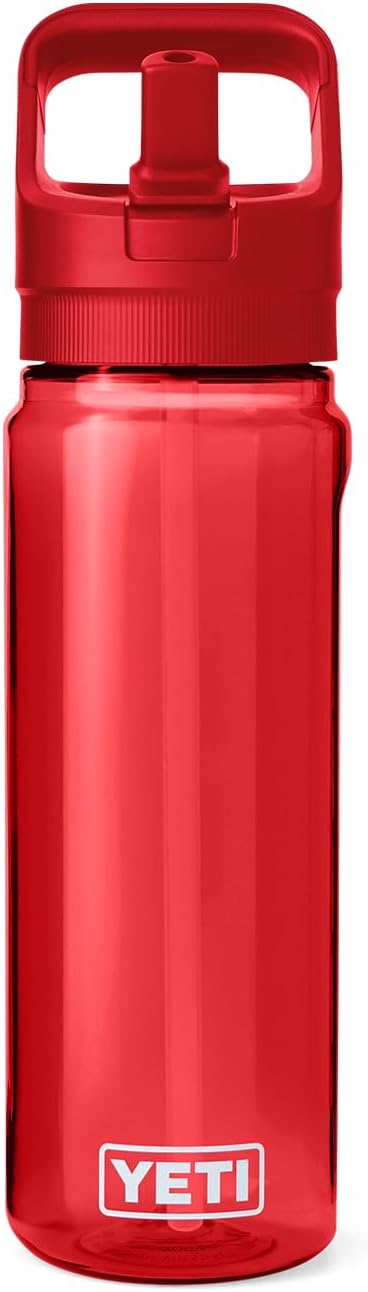 YETI Yonder 750 ml/25 oz Water Bottle with Yonder Straw Cap, Rescue Red