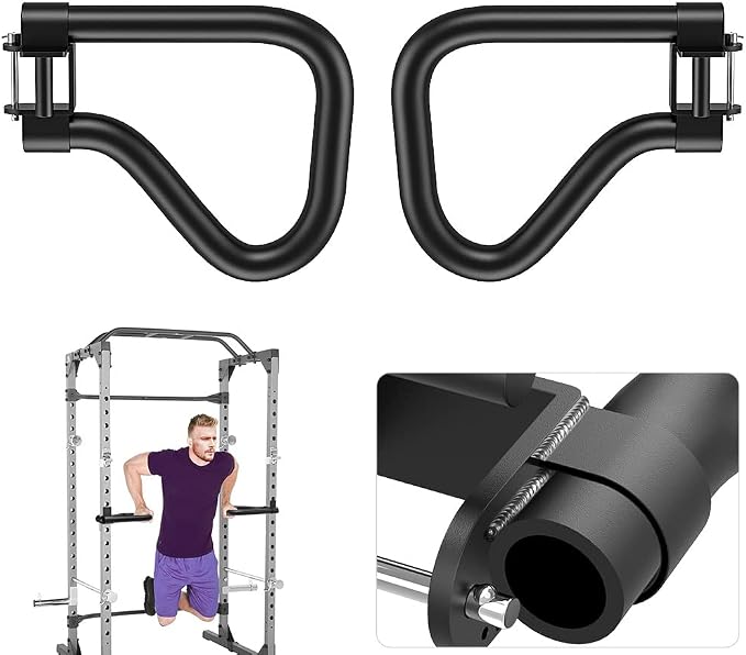 SELEWARE Dip Bar Attachment for Power Rack, 2 x 2 Tube, Multi Grip Handle | Fully Welded Steel Design, Stable Support for Dips, Pull Ups and Strength Training, Ideal for Home Gym Workouts