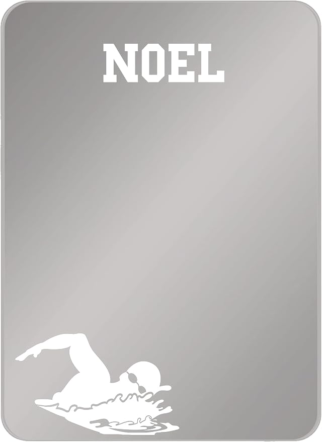 Personalized Sports Player Fan Team Club Locker Mirror Magnet – Back to School Decor, Colorful Magnetic Organizer Accessory for Gym, Home, Office & Refrigerator (Swimming Male Swimmer)
