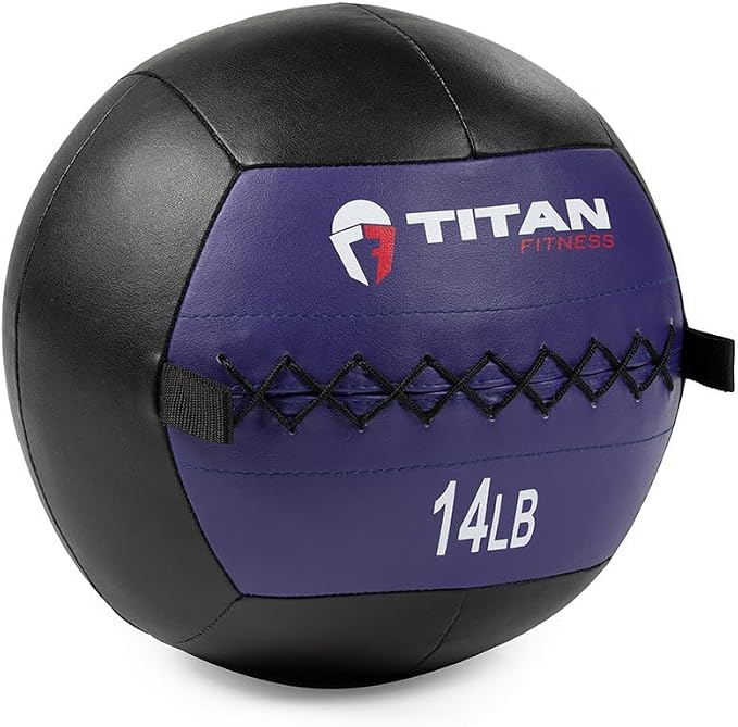 Titan Fitness Soft Leather Medicine Wall Ball Durable, Endurance, Cardio, Core Strength