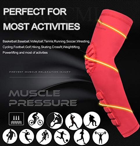 2PCS Padded Elbow Forearm Sleeves Compression Arm Protective Support