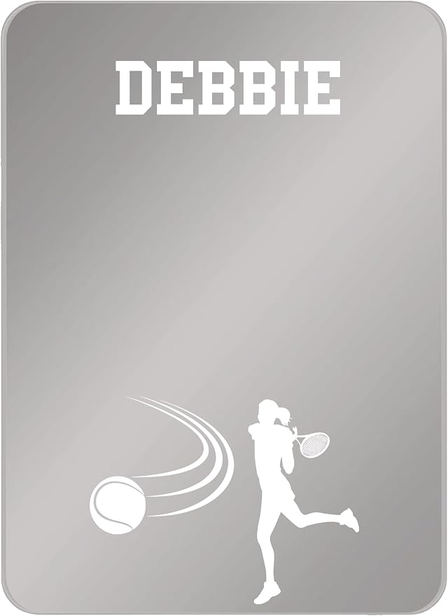 Personalized Sports Player Fan Team Club Locker Mirror Magnet – Back to School Decor, Colorful Magnetic Organizer Accessory for Gym, Home, Office & Refrigerator (Tennis Female)