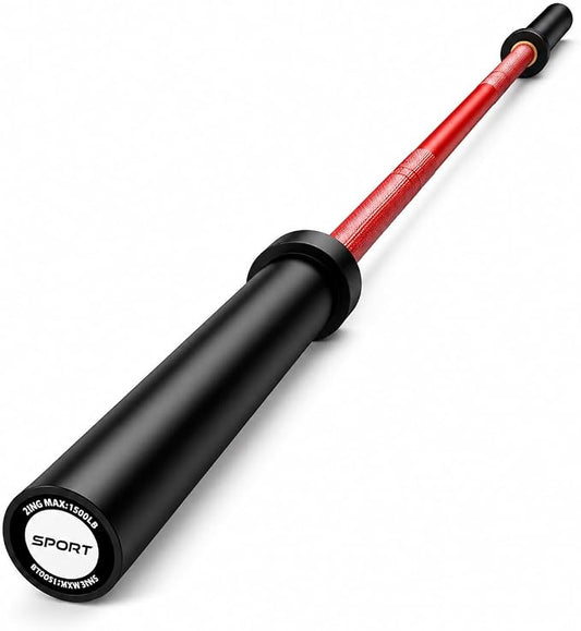 7ft Olympic Barbell 20kg/44Lbs, 1000LB/1500LB Weight Capacity, 190K PSI High Tensile Strength Weightlifting Bar with 2-Inch Sleeves & 8 Needle Bearings for Home Gym Strength Training