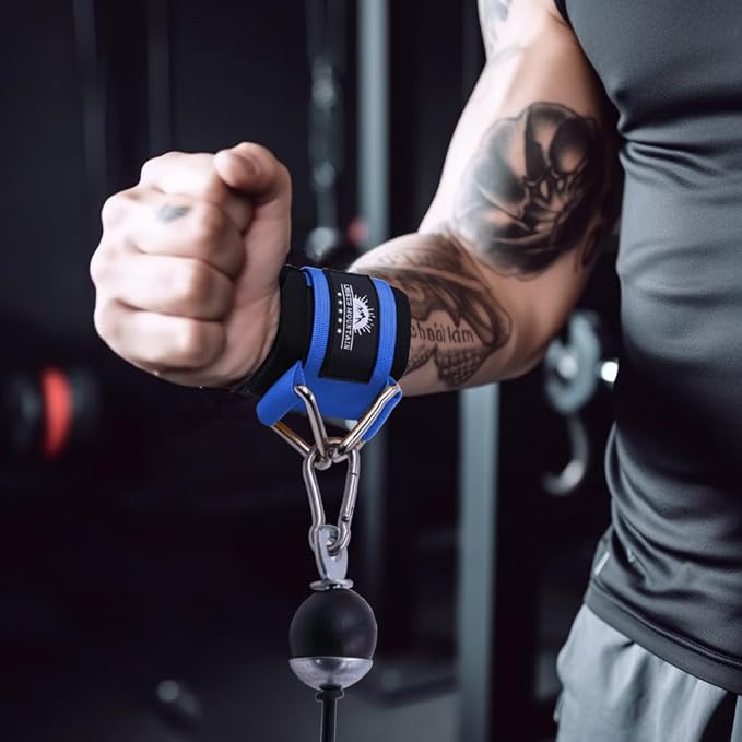Wrist Cuffs for Cable Machines – Padded & Adjustable Straps for Lateral Raises, Tricep Pushdowns & Strength Training