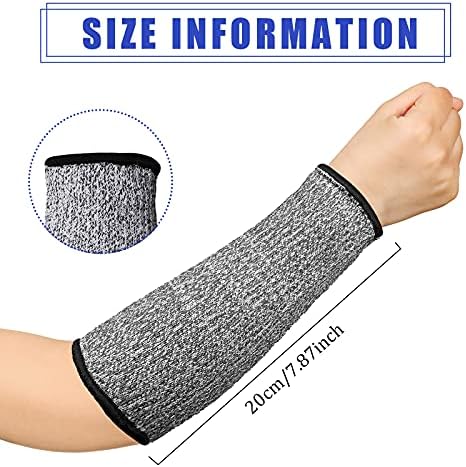 Sintege 3 Pairs Arm Protectors for Thin Skin and Bruising Cut Resistant Forearm Sleeve Level 5 Arm Burn Protection Sleeve (Black, Royal Blue, Grey,7.9 Inch)