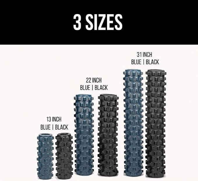 RumbleRoller Extra Firm Foam Roller Deep Tissue Massage Roller for Muscle Recovery (22 Inches Midsize)
