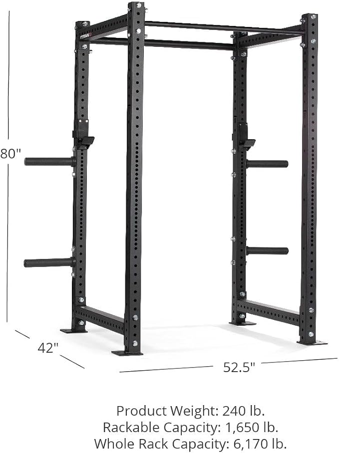 Titan Fitness X-3 Series Short Bolt-Down Power Rack with Weight Plate Holders 36-in. Depth