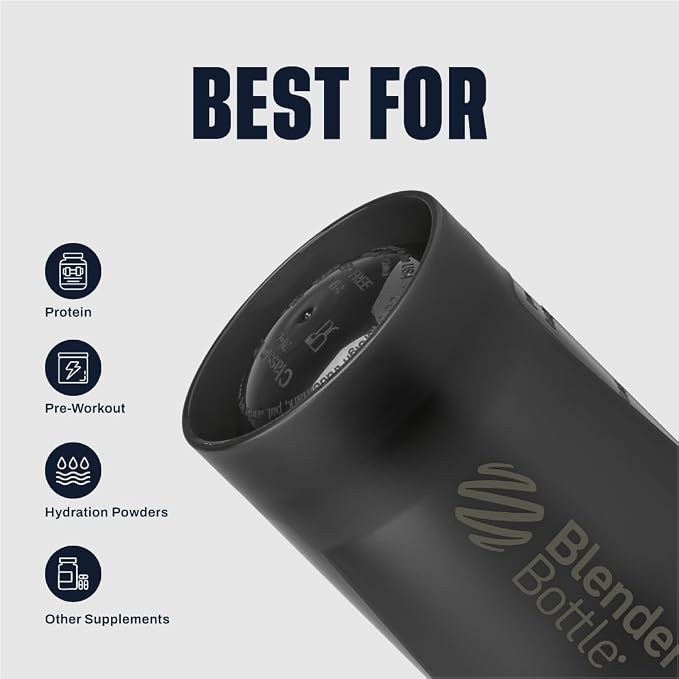 BlenderBottle Classic V2 Plastic Shaker Bottle 28oz Grey&Black/Black 2-Pack