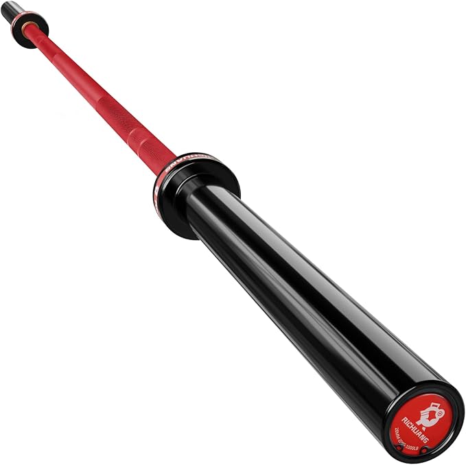 7ft Olympic Barbell 28mm 45lb – 500/700/1000LB Bar for Home Gym | Ceramic coated steel. Smooth spinning sleeves. Fits 2" plates. For snatch, clean and jerk, squats, deadlifts, bench press.