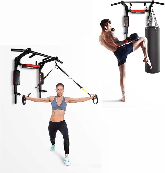 Wall Mount Pull Up Bar Wall Mounted Body Press Pull Up Bar Gym Chin-Up for Upper Body Workout