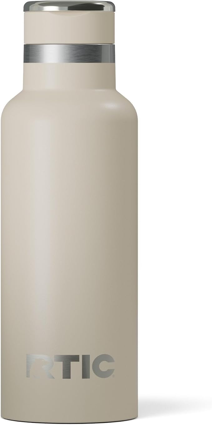RTIC 16oz Journey Water Bottle, Ceramic Lined, Beach | Stainless Steel Metal, Insulated for Hot and Cold Drinks, Sports, Travel and Camping