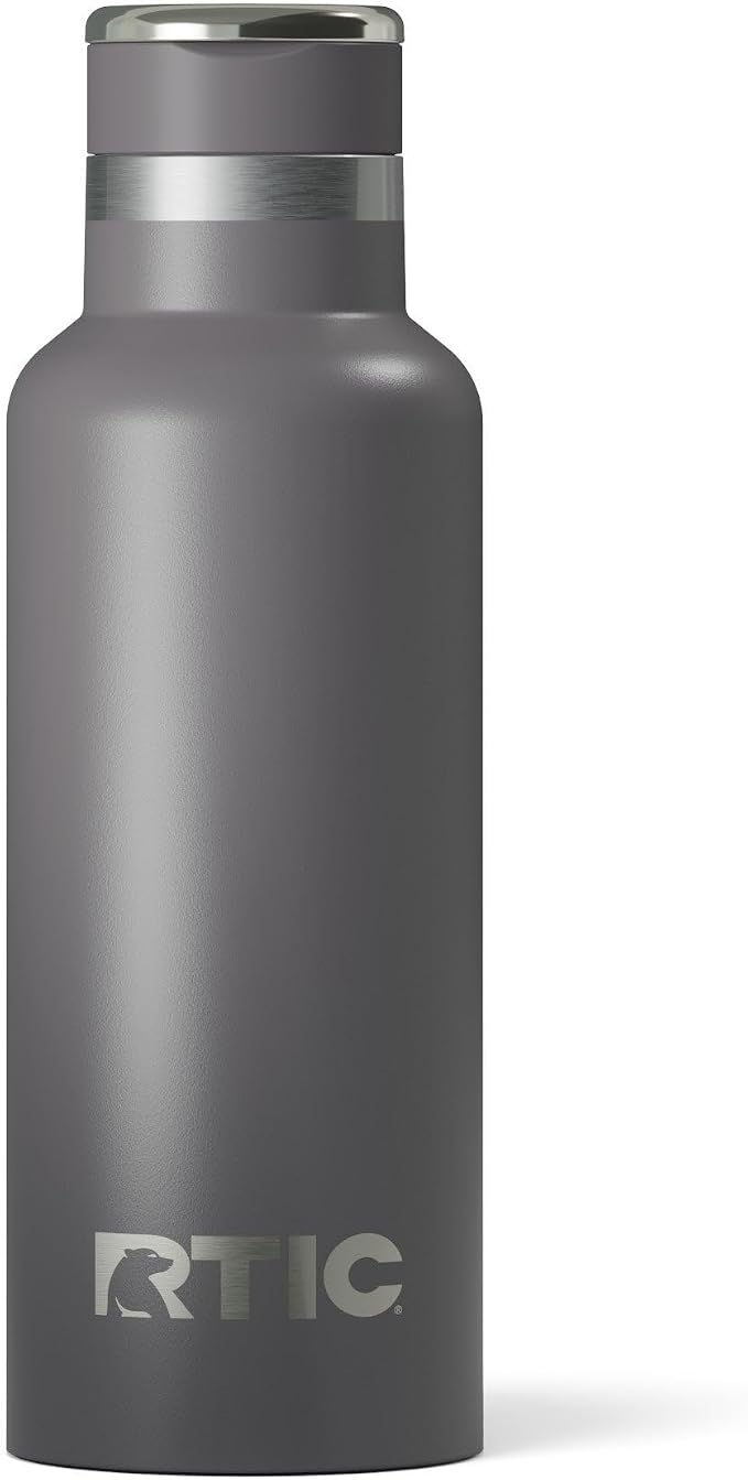 RTIC 16oz Journey Water Bottle, Ceramic Lined, Graphite | Stainless Steel Metal, Insulated for Hot and Cold Drinks, Sports, Travel and Camping