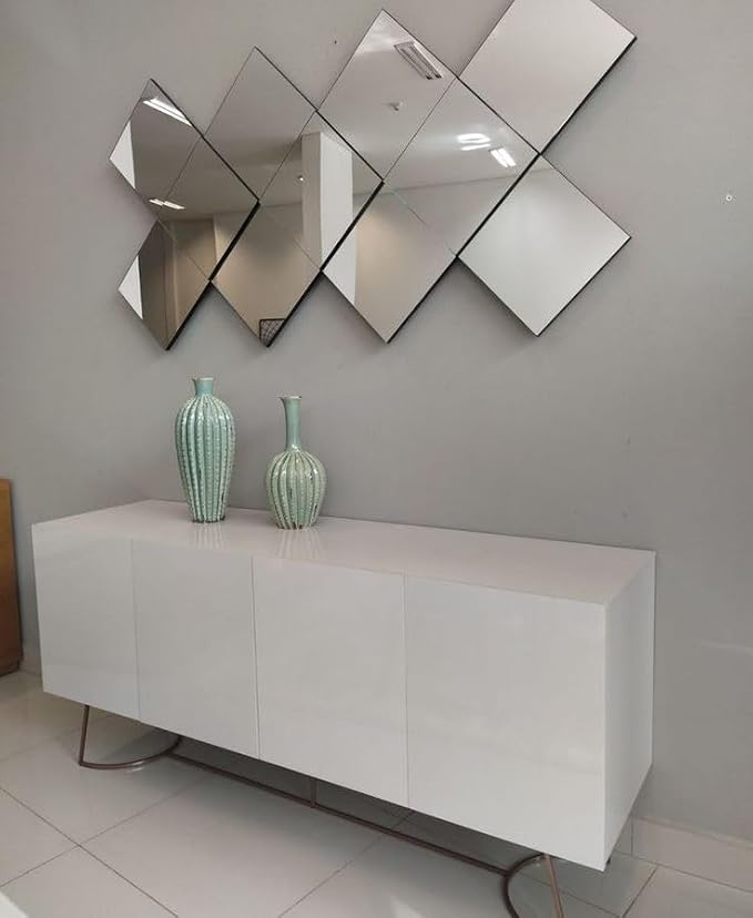 Vlush Full Length Wall & Tiles 10.2'' x 10.2'' x 12PCS Full Body Mirror, Full Length Mirror Wall Mounted Mirrors Decorative for Home Gym, Door, Bedroom & Bathroom