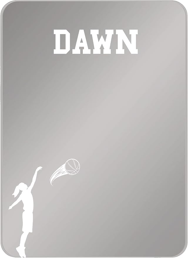 Personalized Sports Player Fan Team Club Locker Mirror Magnet – Back to School Decor, Colorful Magnetic Organizer Accessory for Gym, Home, Office & Refrigerator (Basketball Female)