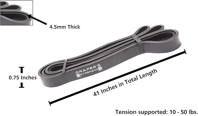 Draper's Strength Heavy Duty Resistance Stretch Loop Bands for Powerlifting Workout Exercise and Assisted Pull Ups