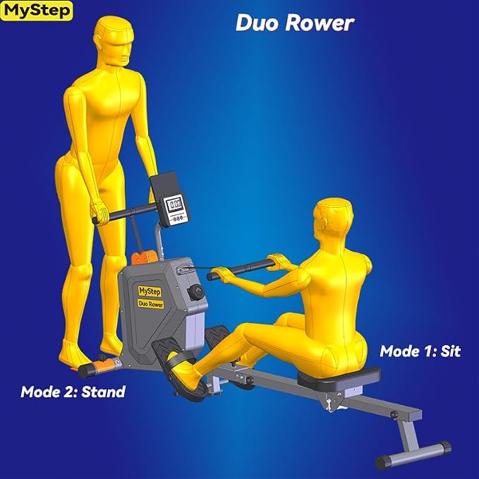 Magnetic Rowing Machine, Quiet Rowing Machines for Home，8 Levels Adjustable Resistance, Foldable Rower with Tablet Holder, Combined Strength Training for Two