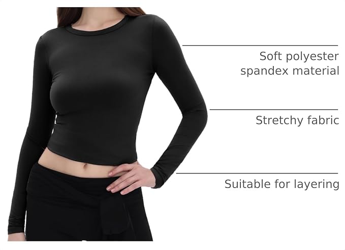 GAYHAY Long Sleeve Shirts for Women Tops Fitted Clothes Fall Fashion 2026 | Basic Tees, Girls School Outfits, Y2k Winter Tshirt, Tight Underscrub, Workout Casual, Cute Trendy Plain Compression Layering