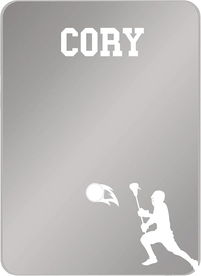 Personalized Sports Player Fan Team Club Locker Mirror Magnet – Back to School Decor, Colorful Magnetic Organizer Accessory for Gym, Home, Office & Refrigerator (Lacrosse Male)