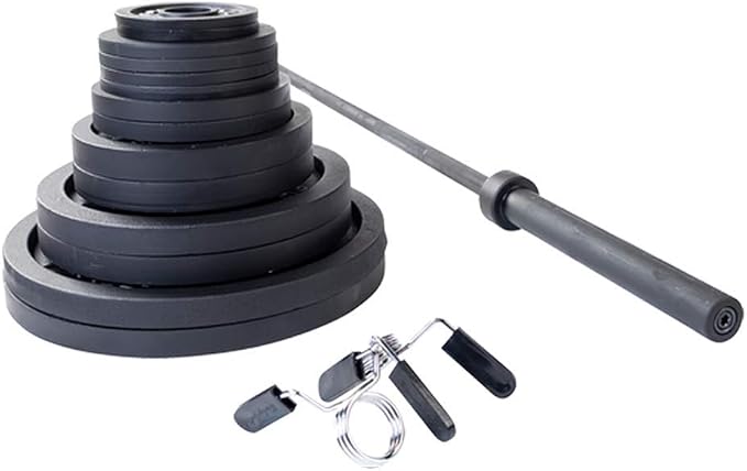 Body-Solid Cast Iron Olympic Weight Plate Set, Free Weights Dumbbell Plates with 2 Inch Standard Hole for All Olympic Barbell Types