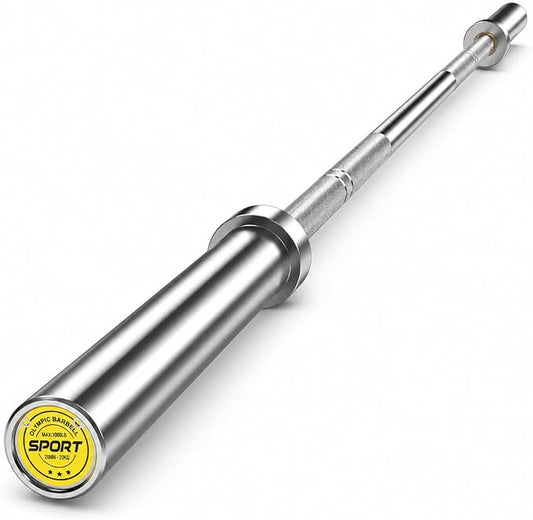 7ft Olympic Barbell 20kg/44Lbs, 1000LB/1500LB Weight Capacity, 190K PSI High Tensile Strength Weightlifting Bar with 2-Inch Sleeves & 8 Needle Bearings for Home Gym Strength Training