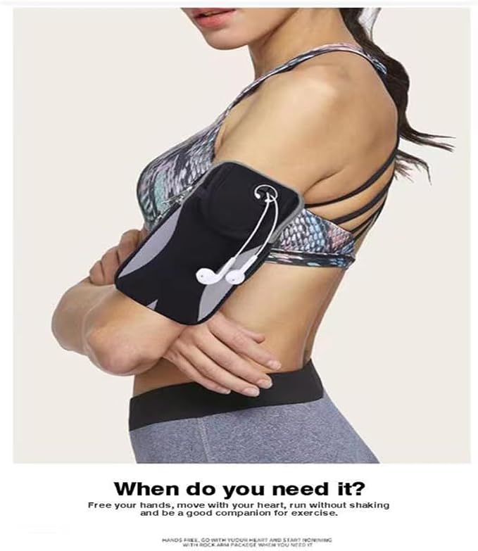 Phone Holder for Running Armband Cell Phone Holder for iPhone 11 12 13 14 15 Pro Max XS X XR 8 7 6 Plus SE/Samsung Galaxy/Key,Waterproof Sliver-Black Arm Band Fit Sport/Exercise/Workout Pouch Sleeve