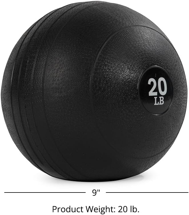 Titan Fitness Rubber Slam Ball, Dead Weight Ball Absorbs Impact, Minimal Bounce, Textured Surface for Strength and Conditioning, Cardio Workouts, Full Body Workout