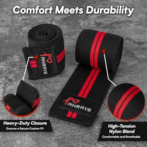 Elbow Wraps for Weightlifting, 47" Adjustable Compression Elbow Straps | Elbow Brace for Joint Support (1 Pair),Elbow Sleeves Weightlifting Men Women for Bench Press Powerlifting &Fitness Training