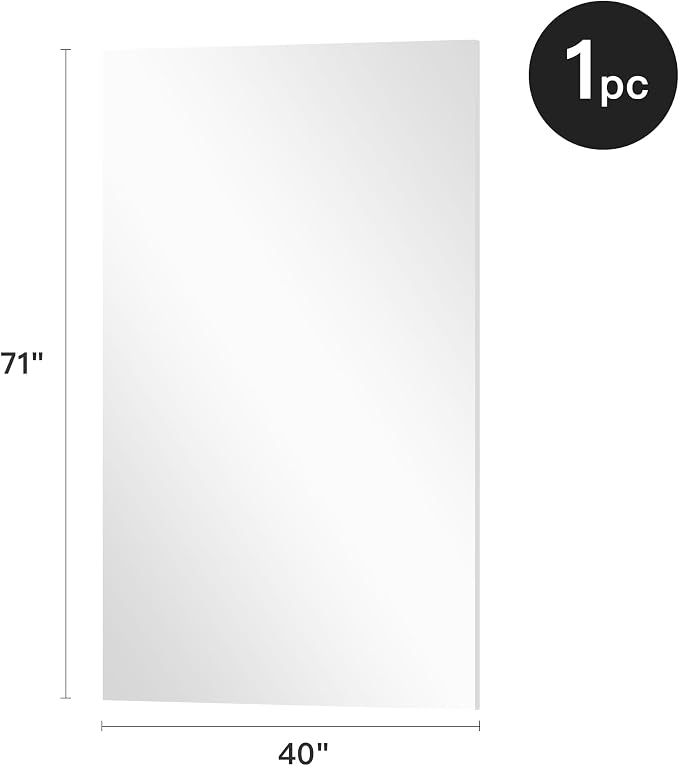 brisafe Gym Mirror, 71"x40" Shatterproof Nano Wall-Mounted Mirror | Shatterproof Nano Safety Mirror, Lightweight, Reduces ER bills，True Reflection, for Gym & Dance