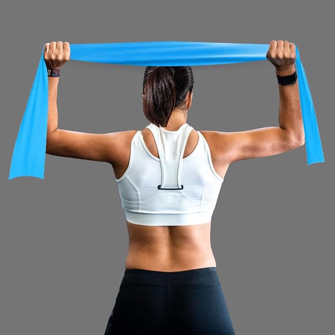 A AZURELIFE Professional Individual Exercise Resistance Bands, Single 5, 6,7 Ft or 8 Yards Elastic Bands, Non-Latex Stretch Bands for PT, Yoga, Pilates, Rehab, at-Home or The Gym Workouts