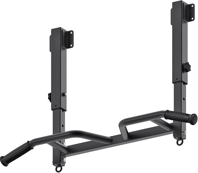SELEWARE Heavy Duty Welded Pull Up Bar Wall/Joist/Ceiling Mount Chin Up Bar | Multifunctional Pull-up Bars w/Resistance Band Hooks for Home Gym Strength Training, Sturdy Steel Construction Support 500 lb