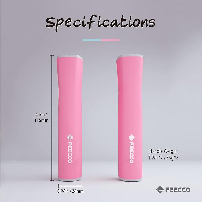 FEECCO Jump Rope for Kids, Pink and Blue Colored Jump Ropes for Girls and Boys 3~12 Years Old, with Adjustable Length Rope and Skin Friendly Silicone Handles