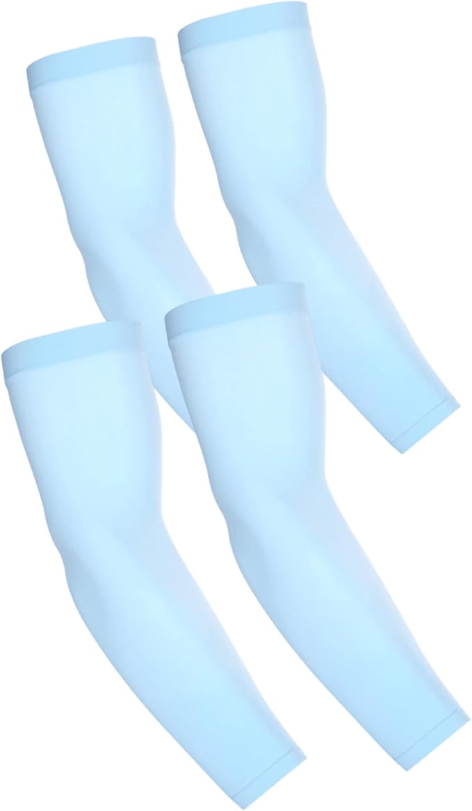 KUHNMARVIN 2 Pairs Arm Sleeves Compression UV Protection Cooling Sun Sleeves Tattoo Cover Up Basketball Arm Sleeves Football