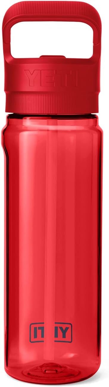 YETI Yonder 750 ml/25 oz Water Bottle with Yonder Straw Cap, Rescue Red