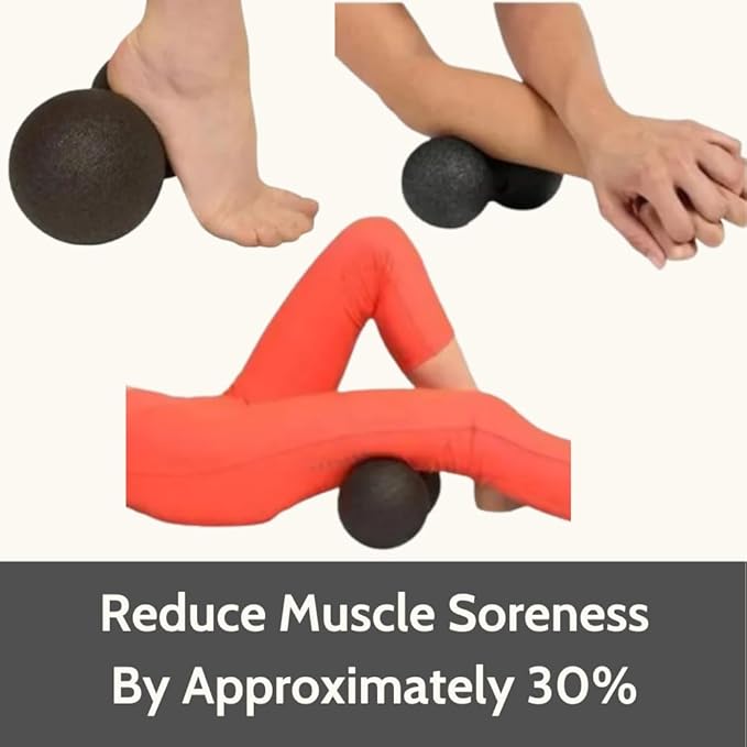Rollga Peanut - The Better Peanut Ball Roller for Deep Tissue Massage, Mobility, Physical Therapy, Double Lacrosse Ball Massage, Back Pain, Myofascial Release, Muscle Knots, Suboccipital, & Acupoint