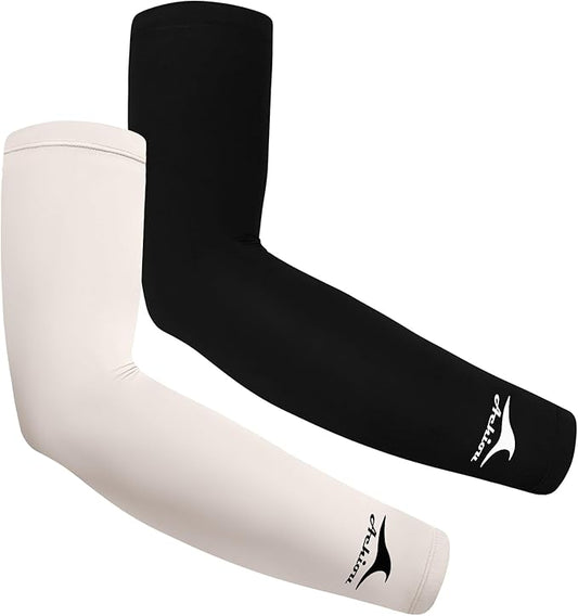 Achiou Volleyball Arm Sleeves for Women, Cooling Ice Silk Sun Sleeves Youth | Summer Ice Silk Compression Sleeves, UPF 50+ UV Protection, Perfect for Teen Girls & Women Outdoor Sports, Anti-slip Silicone