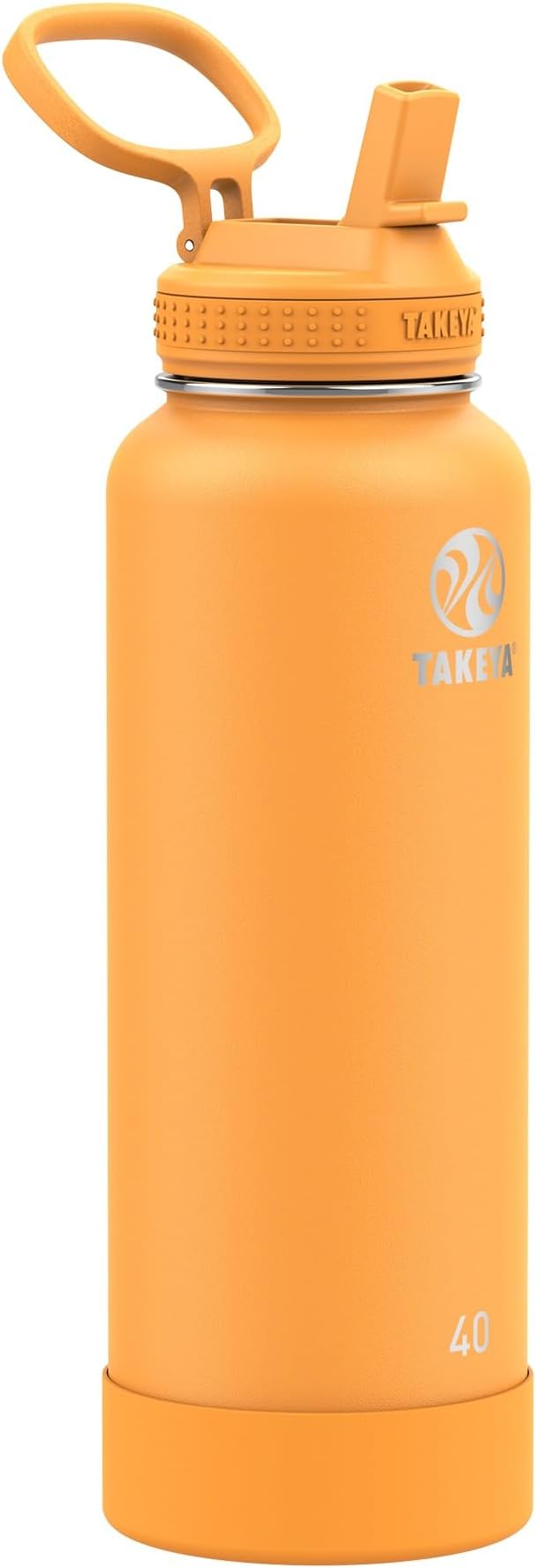 Takeya 40 oz Actives Stainless Steel Water Bottle with Straw Lid – Leakproof, Double-Wall Insulated, Keeps Drinks Cold 24 hrs/Hot 12 hrs, BPA-Free, Powder-Coated, Gym & Travel, Honeycomb