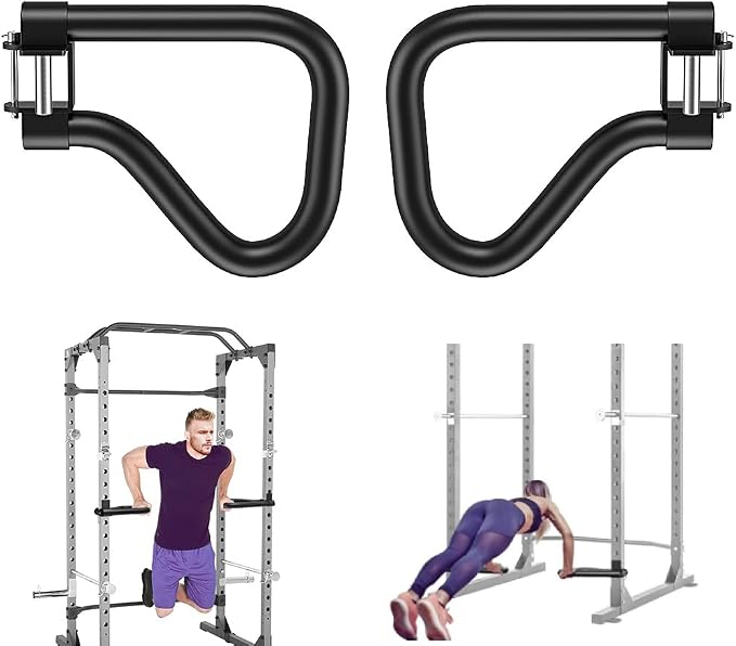 SELEWARE Dip Bar Attachment for Power Rack, 2 x 2 Tube, Multi Grip Handle | Fully Welded Steel Design, Stable Support for Dips, Pull Ups and Strength Training, Ideal for Home Gym Workouts