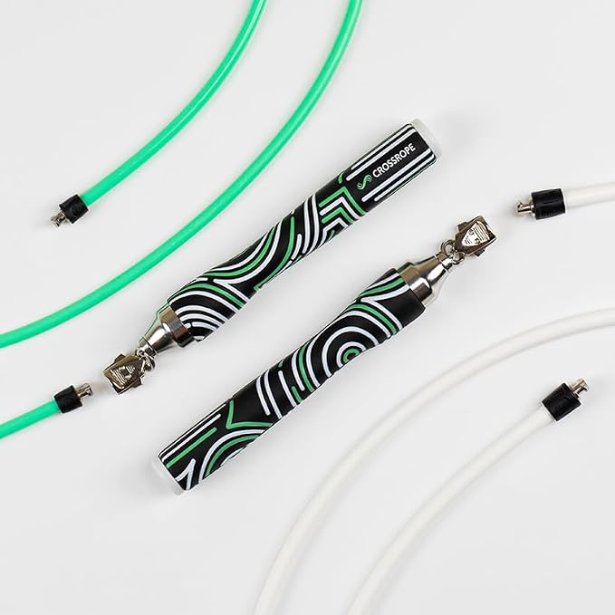 Crossrope Get Lean Weighted Jump Rope Set for Weight Loss | Includes Slim Handles with 1/4 and 1/2 lb weighted ropes for efficient cardio, endurance training, and full-body workouts.