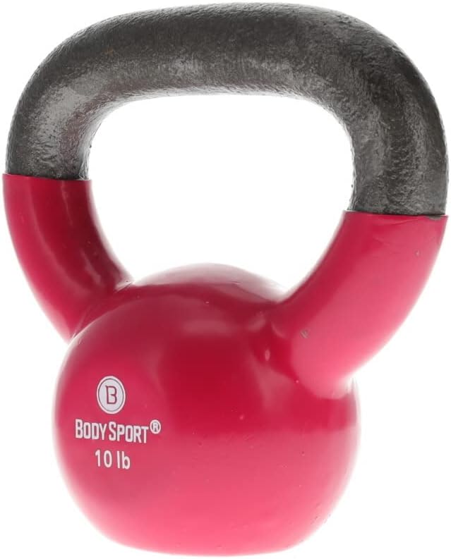 Body Sport Cast Iron Vinyl Coated Kettlebells – Kettlebell for Weight Lifting – Strength Training Kettlebell – Professional Fitness for Gym & At Home