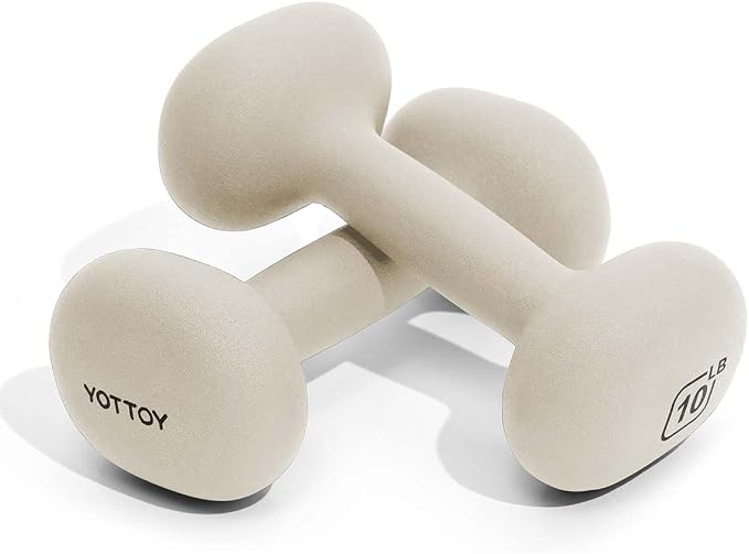 YOTTOY Dumbbell Set of 2,2-15 Pound Hand Weights for Women, Non-Slip Hand Weights for Home Gym, Strength Training, and Full-Body Workouts