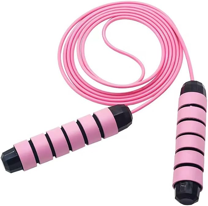 Jump Rope, No-Knot Rapid Speed Jumping Rope Cable with Ball Bearings for Women, Men, and Kids, Adjustable Steel Jump Rope with Foam Handles for Home Gym Exercise Fitness Workout Equipment & Slim Body