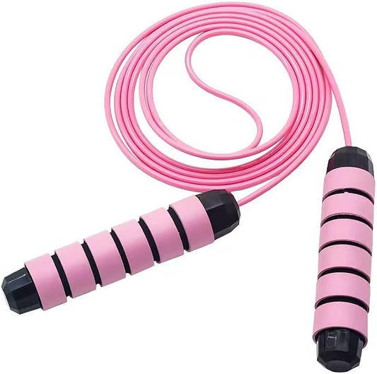 Jump Rope, No-Knot Rapid Speed Jumping Rope Cable with Ball Bearings for Women, Men, and Kids, Adjustable Steel Jump Rope with Foam Handles for Home Gym Exercise Fitness Workout Equipment & Slim Body