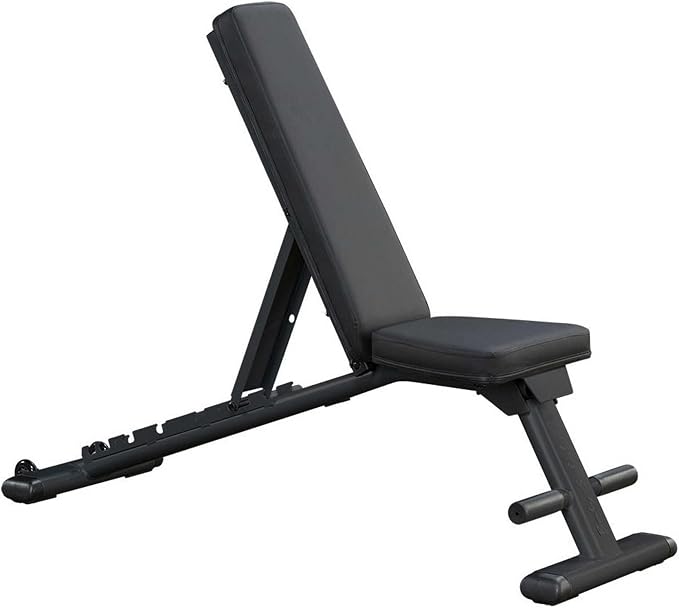 Body-Solid (GFID225B) Adjustable Weight Bench for Full Body Workout, 7-Position Easy Ladder Adjustment, No Assembly Required, with Incline, Decline & Flat Settings, Black | 7-Position Easy Ladder Adjustment. No Assembly Required. Includes Incline. Decl...
