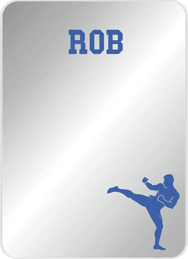 Personalized Sports Player Fan Team Club Locker Mirror Magnet – Back to School Decor, Colorful Magnetic Organizer Accessory for Gym, Home, Office & Refrigerator (MMA Mixed Martial Arts Male)