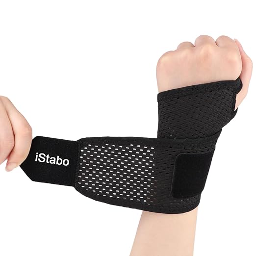 Ultra Thin Mesh Wrist Strap Brace Support for Workouts & Daily Use, Carpal Tunnel Pain Relief, Ulnar Wrist Wraps Repetitive Wrist Use Injury, Fit Left or Right Hand, Breathable Adjustable (1, Black)