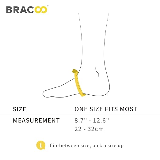 Bracoo Ankle Support Brace For Men & Women, Adjustable Compression Sleeve Strap Wrap, Sprain, Arthritis, Pain Relief, Sports Injuries and Recovery, Breathable Neoprene Brace, FS10 (Classic Black, One Size)